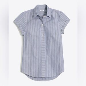 J. Crew Striped Short-Sleeve Popover Shirt